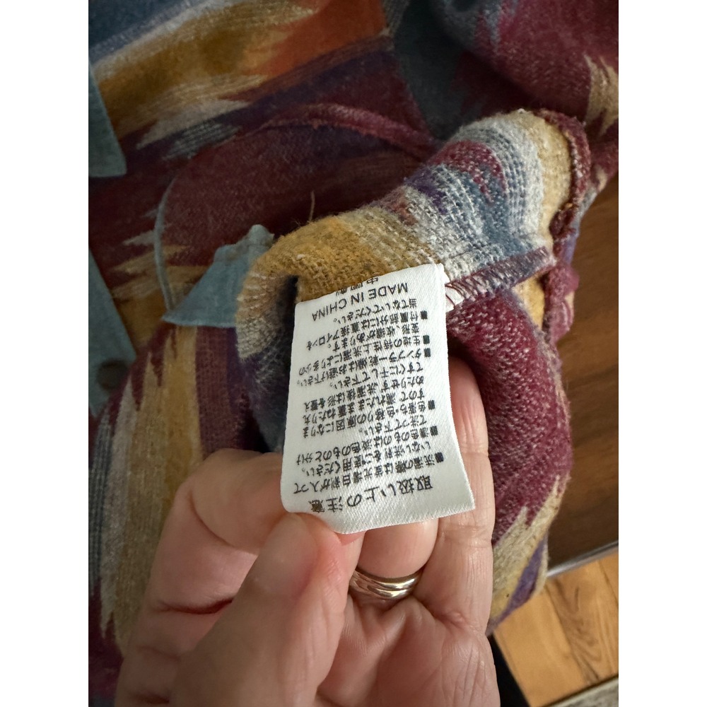 Vtg MRGGR Aztec Navajo Print Denim Accent Shirt Jacket Shacket‎ - Picture 6 of 8